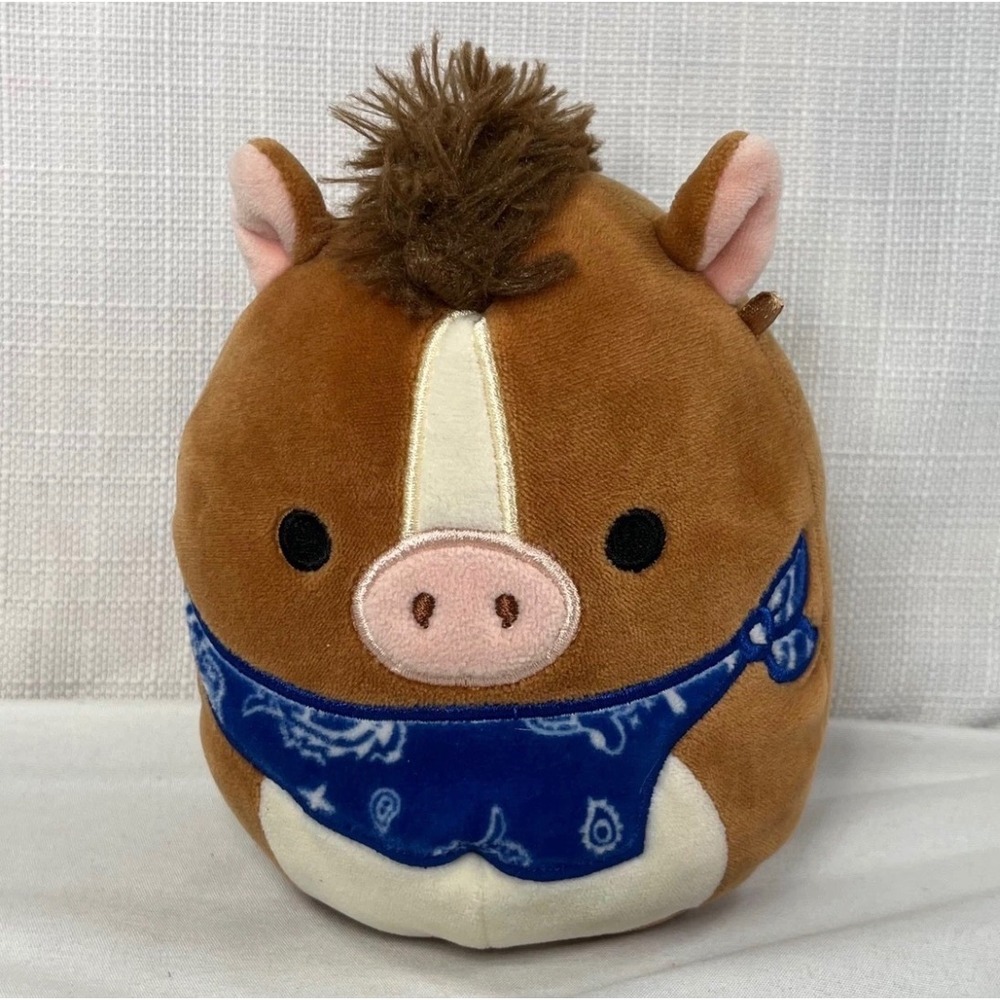 Squishmallows 5 Inch Harry the Horse Brown Blue Bandana Plush Stuffed Animal